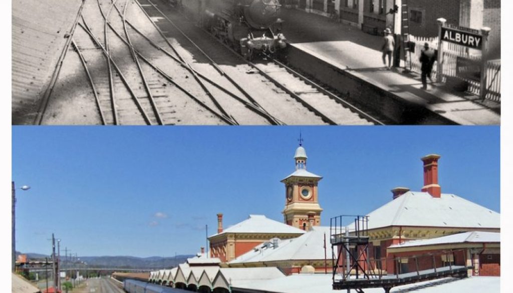 Albury Railway Station train leaving