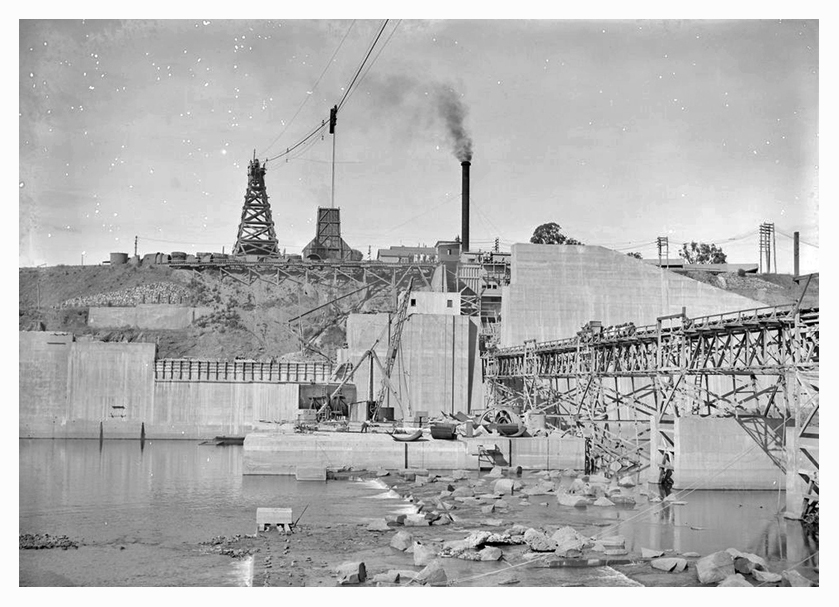 1926 Hume Weir spillway construction
